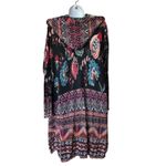 Johnny Was Floral Multicolor Patterned Long Sleeve Hooded Cardigan Sweater M Photo 1
