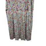 J Jill Short Sleeve Light Colors Floral Knee Length Dress Soft Stretch XL Modest Blue Photo 2
