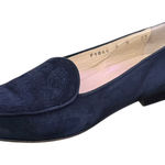 Cole Haan  Blue Suede Leather Embroidered Loafers Size 6‎ B Preppy Quiet Luxury Photo 0