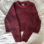 American Eagle Maroon Cropped Sweater Photo 0