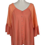 Chicsoul Coral Babydoll Tunic Top 3XL Long Sleeve Flowy Boho Casual Size undefined Photo 0