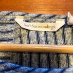 Soft Surroundings NWOT  Gray/Blue Striped Top Small Photo 4