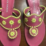 Jack Rogers Georgica Jelly Sandals Pink Lime Green Womens Size 8 Whipstitch Photo 9