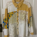 POL NEW Yellow Shacket with Lace Detail Photo 0