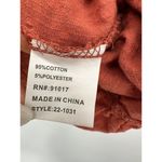 Solitaire  Top Women Large Orange Embroidered Button Back Boho Swiss Dot Ruffle Photo 6