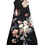 Maxi Dress For Women Flower Floral Print Sleeveless Adjustable Straps Size M Black Size M Photo 0