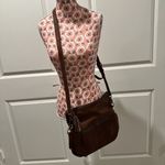 Lucky Brand Genuine Leather Shoulder Bag Purse Brown Braided Photo 1