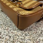 Michael Kors Parker Medium Woven Straw Crossbody Bag Natural Brown Photo 2