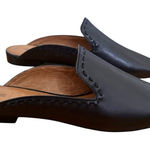 Frye  Gwen Pickstitch Leather Mule Slide Size 7.5 Black Photo 0