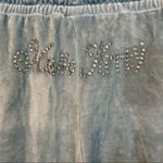Hello Kitty NWT  Rhinestone Women’s UK 6 US 2 Baby Blue Velour Wide Leg Joggers Photo 14