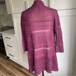 Coldwater Creek Women's Burgundy Open Knit Linen Blend Cardigan Sweater Size M Photo 4