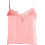 Nordstrom Open Edit  NWT XS Pink Cropped Eyelash Lace Trim Cami Tank Top Blouse Photo 2