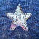 INC “Americana” Sequin Stars Sweater Blue Size XS Photo 7