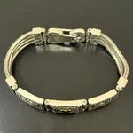 Brighton Retired OP Art Silver Heart Motif Multi-Strand Link Bracelet 40g. Photo 2