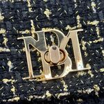 Badgley Mischka Bouclé Tweed Shoulder Bag Vegan leather Black NEW Photo 7