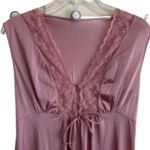Vintage Nightgown Lingerie Size Medium Mauve Full Length Lace Nylon Pink Photo 1