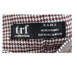 ZARA ‎ trf Red Herringbone Paper Bag Waist Pull On Wide Leg Pants Womens M Photo 4