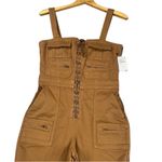 Good American ‎ NEW Jumpsuit Womens Medium Brown Lace Up Utility Twill Cargo Photo 6