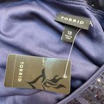 Torrid  Navy Blue Sequin Tulle Skater Evening Formal Dress Plus Size 18 NWT Photo 9