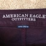 American Eagle  Women’s Hi-Rise Shortie Burgundy Purple Rolled Hem Denim Shorts Photo 5