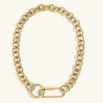 NEW Maison Miru 24K Gold Bubble Lock Necklace 18" Carabiner Chunky Chain $230 Photo 3
