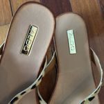 ALDO NEW Animal Print Thong Sandals Flip Flops 8.5 Brown Resortwear Beach Cruise Photo 1