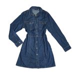 Frye  Western Denim Shirt Dress Button Front Long Sleeve Blue Women’s M Photo 1