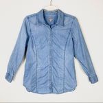 (S Petite) J. Jill Light Wash Long Sleeve Denim Button Up Shirt Blue Size undefined Photo 0