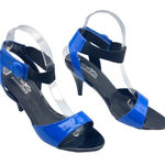 Coach and Four Blue Ankle Velcro Strap Patent Shoes Size 8 Blue Photo 0