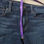 American Eagle Denim Shorts Dark Wash Frayed Hem Cuffed Womens Photo 2