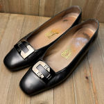 Salvatore Ferragamo Vintage  Silver Metallic Low Square Heel Buckle Loafer‎ sz 7 Photo 0