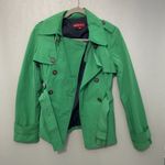 Merona  Green Belted Trench Coat Jacket Women's Size S Double Breasted Photo 3