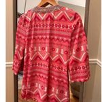 INC International Concepts‎ Pink Beaded V Neck Aztec Print Blouse Size Medium Black Photo 4