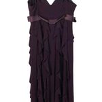 DJ Jaz Plum Purple Ruffle Front Fit & Flare Maxi Formal Dress 14 Photo 1