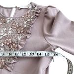See By Chloe  Pink Ruffled Lace Bib Tiered Long Sleeve Midi Dress Size 36/ US 4 Photo 10