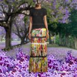 Fuzzi Floral Maxi Dress/Skirt Medium . $825 Red Photo 1