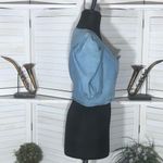 Cenzo Denim Cropped Top Puff Sleeve Light Blue Photo 3