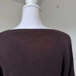 Ralph Lauren Polo  Ribbed V-Neck Sweater XL Chocolate Brown American Flag Logo Photo 2