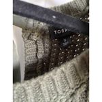 Torrid Womens Sweater Sz 0 L 12 Olive Green Cable Tie Back Thick Bow Photo 7
