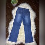 Isabel Flare Wide Leg blue Jeans with leather detailing sz 4P Photo 4