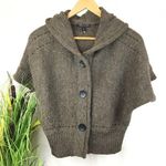 Peppe Peluso Brown Knit Hoody Hood Button Sweater S Photo 0