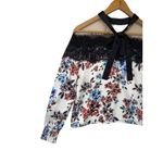 NBD NWT  Floral Lace Illusion Neck Long Sleeve Blouse Top Women Size S Photo 6