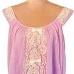 Vintage 60s Double Layer Nylon Chiffon Peignoir Babydoll Lace Nightie M/L Purple Size M Photo 1