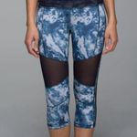 Lululemon - Mesh With Me Crop Leggings- Seaside Alberta Lake/Naval Blue- Size 8 Photo 0