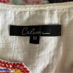 Caleoaa Womens Top Medium Embroidered Short Sleeve Boho Festival Ethnic Photo 4