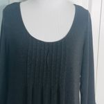 Eileen Fisher Charcoal Grey Stretch Jersey Knit Casual Babydoll Dress Size Small Photo 2