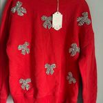 NEW Ivy City Co Jewel Bow Sweatshirt in Red Photo 3