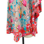 Tolani Pink & Blue Poppy‎ Floral Kimono Poncho Woven Top Size Medium Red Photo 8
