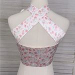 Princess Polly Floral Satin Cropped Halter Top Pink-4 Photo 3