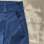 STAUD Noah Satin Bermuda Shorts Pleated High Rise Midnight Blue Knee Length 6 Photo 10